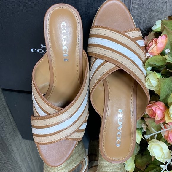 🛍 COACH FLORENTINE MAT CF/MAT CLF SADDLE/BEECHWOO - Picture 5 of 8